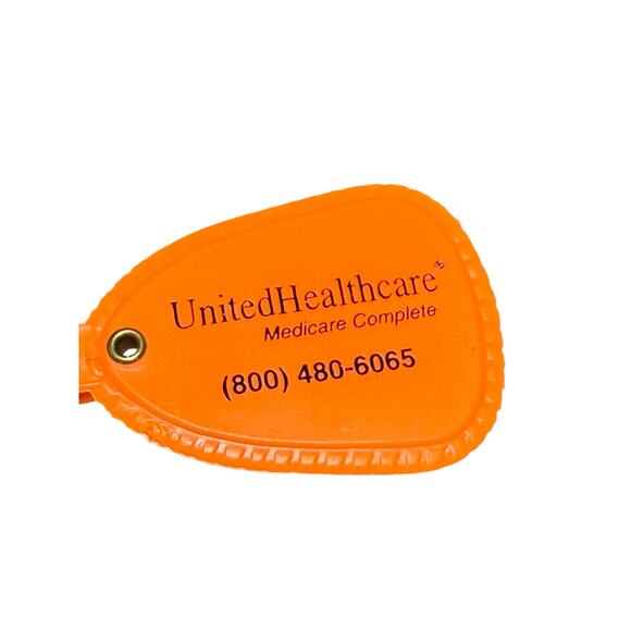United Healthcare Keychain Safety Whistle Plastic Retro Neon Pink Orange Rare 2 - Picture 4 of 7